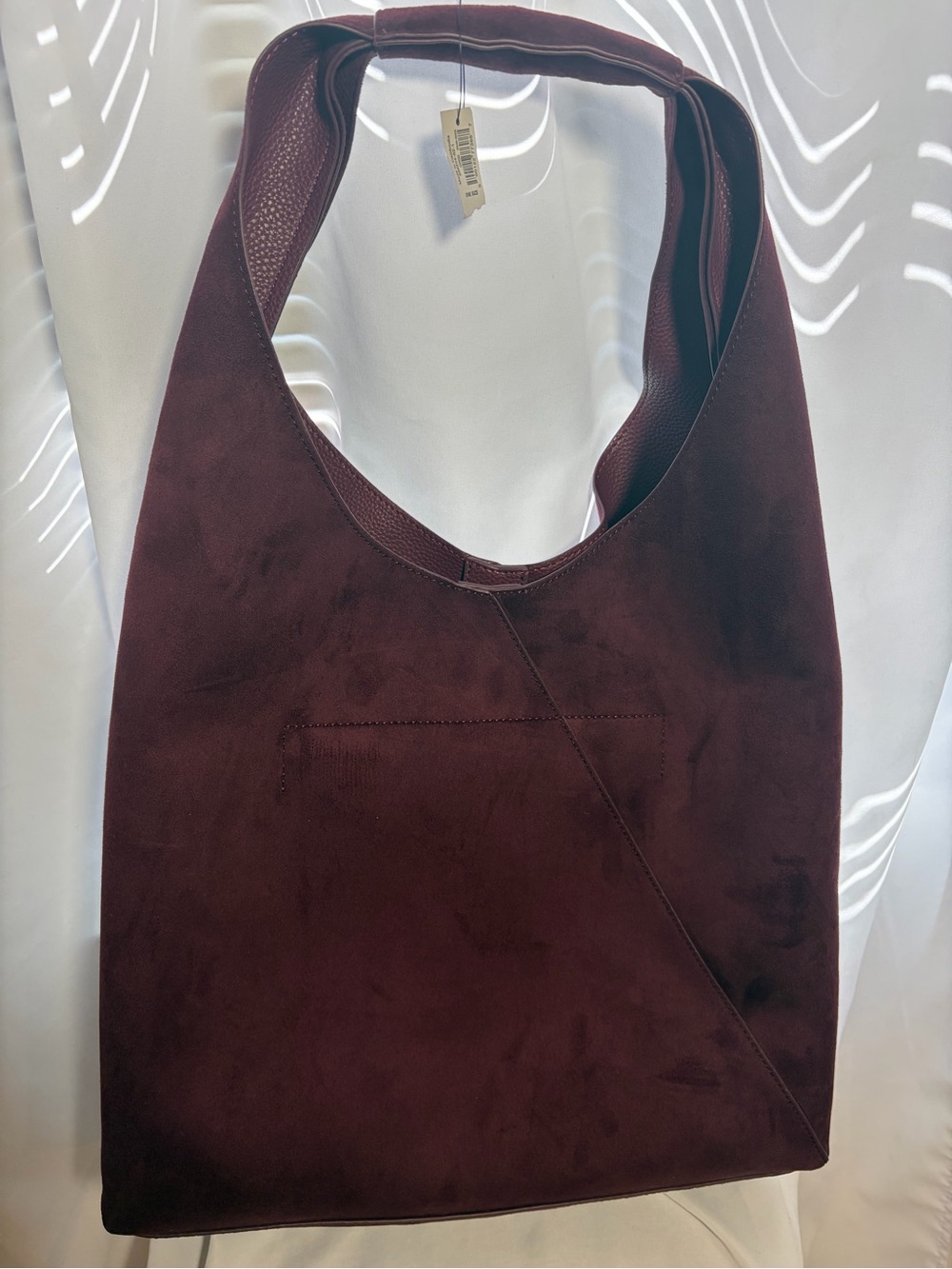 NWT BANANA REPUBLIC Vegan Suede Hobo Bag in Dark Wine